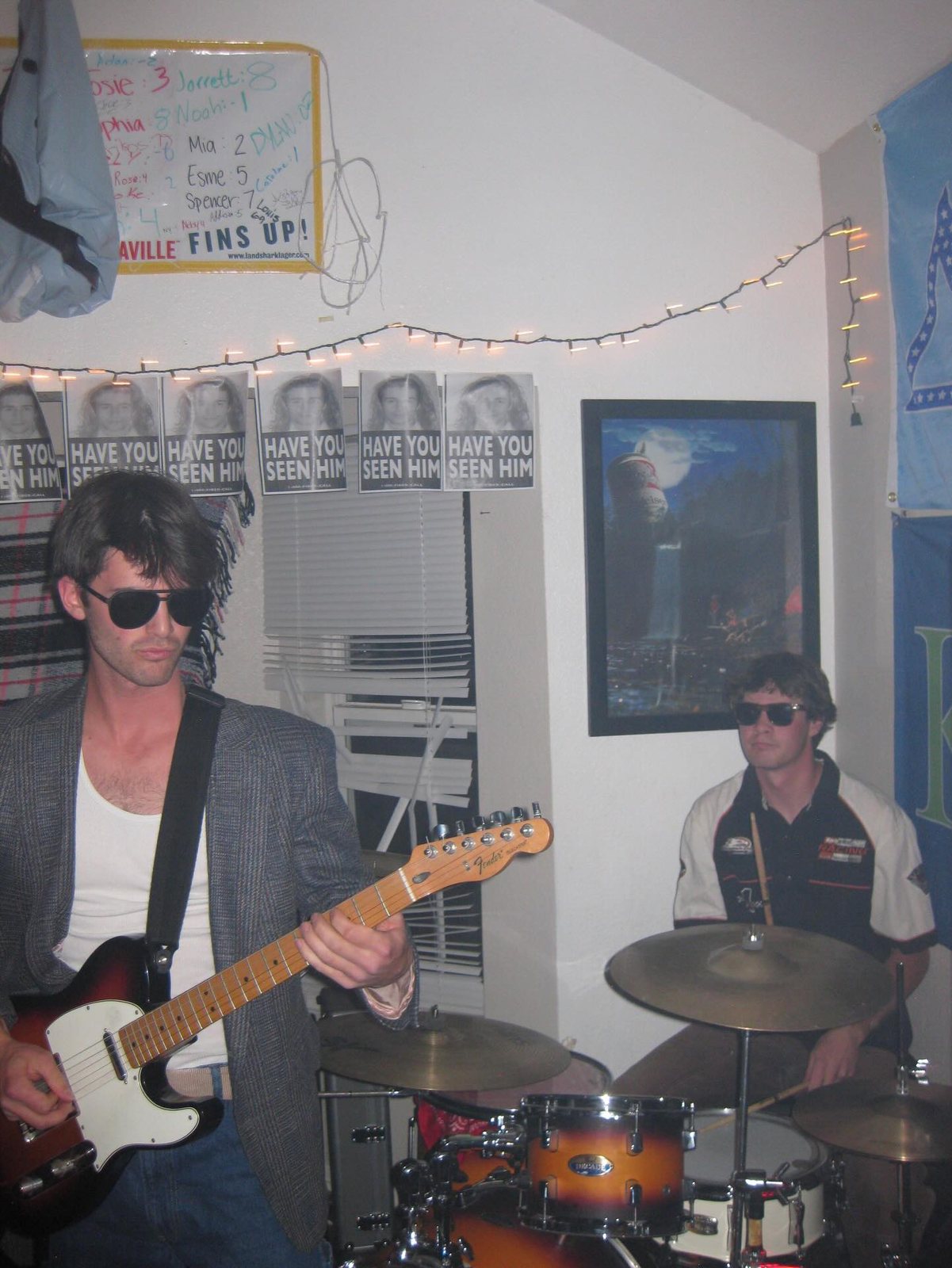 Flash snapshot from a house show, band mid-set