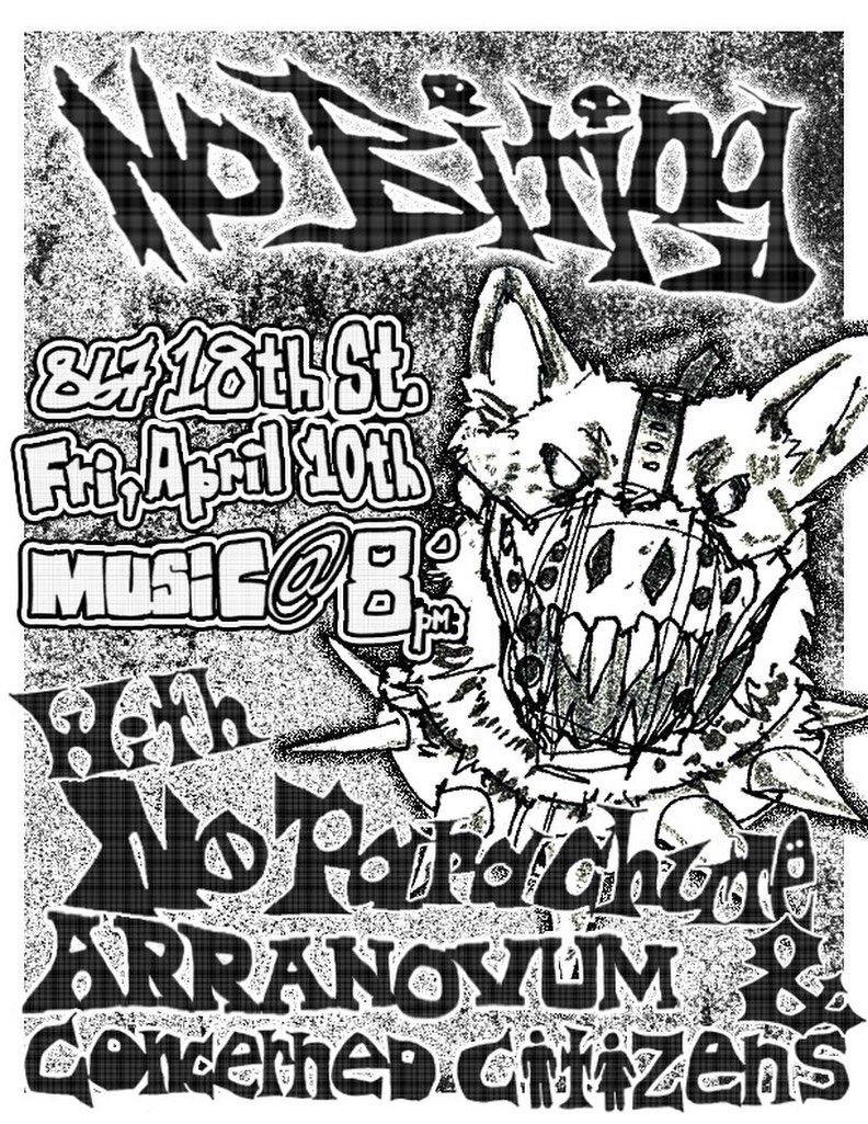 House show poster, 847 18th St, Friday April 10